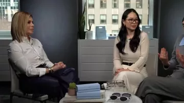 Mother The Fringe Half Pipe Sneak Jeans usados por Jill Martin como se ve en Today el 2 de mayo de 2025