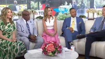 Me + Em Heavy Cotton Sateen Maxi Skirt worn by Savannah Guthrie as seen in Today on April 30, 2025