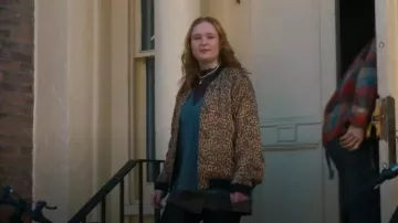 AllSaints Cheetah Leopard Print Bomber Jacket worn by Lila (Julia Lester) as seen in The Four Seasons (S01E06)