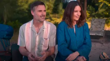 Faherty Short Sleeve Hemp Blend Camp Shirt In Forest Isle Stripe worn by Jack (Will Forte) as seen in The Four Seasons (S01E03)
