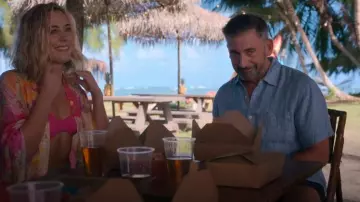 Faherty Palma Linen Shirt In Blue Basketweave worn by Nick (Steve Carell) as seen in The Four Seasons (S01E03)