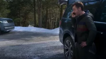 Chaqueta acolchada a rayas Free Country usada por Jack (Will Forte) como se ve en Las Cuatro Estaciones (T01E07)