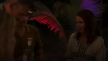 Lemlem White/Black Embroidered Short Sleeve Mini Dress worn by Kate (Tina Fey) as seen in The Four Seasons (S01E04)