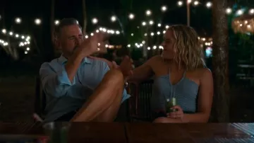 James Perse Blue Ruched Halter Cropped Tank Top worn by Ginny (Erika Henningsen) as seen in The Four Seasons (S01E04)