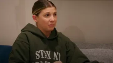 Chriss Tees Stay At Home Club Hoodie Sweatshirt worn by (Janet Caperna) as seen in The Valley (S02E02)