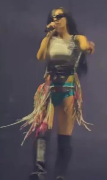 Balenciaga Bossy Cat Sunglasses worn by Charli XCX at Brat Tour Austin Tx Night post on 2 April 23, 2025