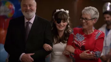 Diane von Furstenberg Floral Print Midi Length Red Dress worn by Joan Day (Jamie Lee Curtis) in New Girl (S07E07)