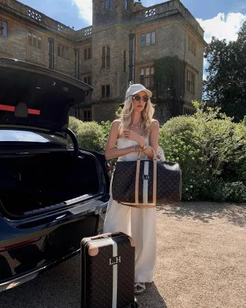 Celine Triomphe Metal 01 Sunglasses in Metal Rose Gold / Brown worn by Leonie Hanne on her  Instagram on May 6, 2025