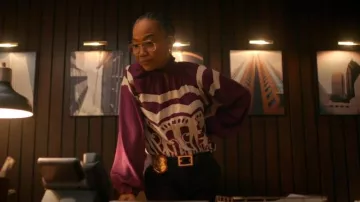 La Doublej Cerere Geometric Silk Blouse worn by Amanda Wagner (Sonja Sohn) as seen in Will Trent (S03E17)