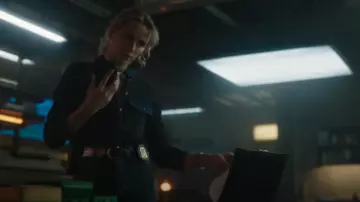 Veronica Beard Noah Colorblocked Denim Shirt worn by Nina Chase (Shantel VanSanten) as seen in FBI: Most Wanted (S06E15)