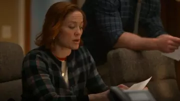 Veronica Beard Mason Baseball Cotton T-Shirt worn by Angie Polaski (Erika Christensen) as seen in Will Trent (S03E17)