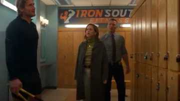 Officine Generale Loriane Houndstooth Wool-Blend Coat worn by Angie Polaski (Erika Christensen) as seen in Will Trent (S03E17)
