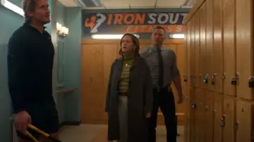 Officine Generale Loriane Houndstooth Wool-Blend Coat worn by Angie Polaski (Erika Christensen) as seen in Will Trent (S03E17)