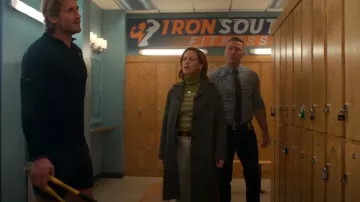 Lingua Franca Morrissey Striped Turtleneck Sweater worn by Angie Polaski (Erika Christensen) as seen in Will Trent (S03E17)