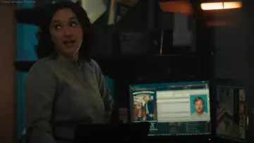 Zara Plain Knit Shoulder Pad Jacket worn by Hana Gibson (Keisha Castle-Hughes) as seen in FBI: Most Wanted (S06E17)