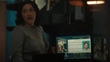 Zara Plain Knit Shoulder Pad Jacket worn by Hana Gibson (Keisha Castle-Hughes) as seen in FBI: Most Wanted (S06E17)