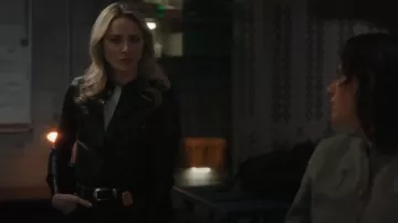 Nili Lotan Ava Leather Shirt worn by Nina Chase (Shantel VanSanten) as seen in FBI: Most Wanted (S06E17)