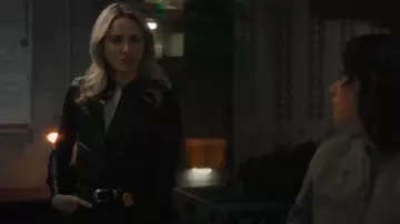 Nili Lotan Ava Leather Shirt worn by Nina Chase (Shantel VanSanten) as seen in FBI: Most Wanted (S06E17)