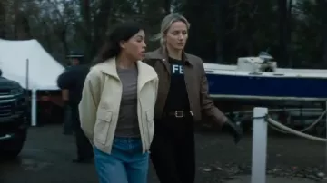 Nour Hammour Bleeker Cropped Paneled Leather Jacket worn by Nina Chase (Shantel VanSanten) as seen in FBI: Most Wanted (S06E18)