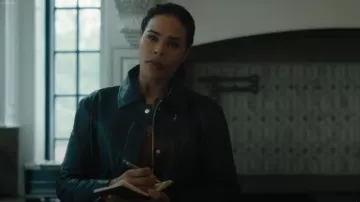 Club Monaco Cropped Leather Jacket worn by Sheryll Barnes (Roxy Sternberg) as seen in FBI: Most Wanted (S06E18)