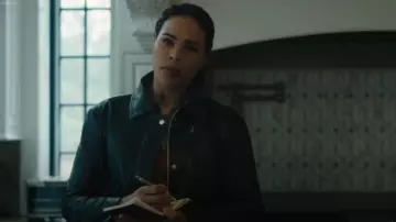 Club Monaco Cropped Leather Jacket worn by Sheryll Barnes (Roxy Sternberg) as seen in FBI: Most Wanted (S06E18)