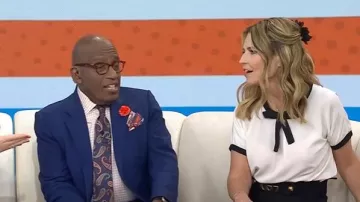 Emporio Armani Chiffon Short Sleeve Blouse worn by Savannah Guthrie as seen in Today on May 6, 2025
