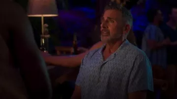 Rails Blue Printed Short Sleeve Button Up Shirt worn by Nick (Steve Carell) as seen in The Four Seasons (S01E04)