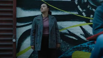 Avec Les Filles Herringbone Peacoat worn by Hana Gibson (Keisha Castle-Hughes) as seen in FBI: Most Wanted (S06E20)