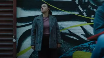 Avec Les Filles Herringbone Peacoat worn by Hana Gibson (Keisha Castle-Hughes) as seen in FBI: Most Wanted (S06E20)