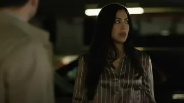 L'Agence Tyler Silk Blouse worn by Joselyn as seen in FBI: Most Wanted (S06E20)