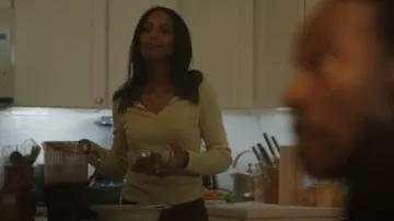 & Other Stories Keyhole Collar Top worn by Cora Love (Caroline Harris) as seen in FBI: Most Wanted (S06E20)