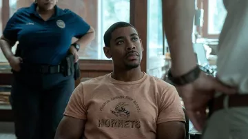 Francis Edwards High School Hornets T-Shirt worn by Terry Richmond (Aaron Pierre) in Rebel Ridge
