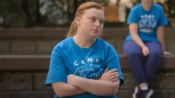 Blue Camp Laussel T-Shirt worn by Whitney Carmichael (Rachel Boudwin) in Boot Camp
