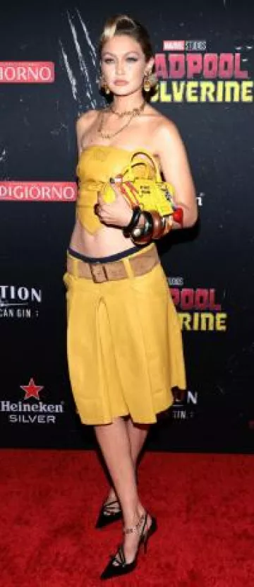Dinosaur Designs Large Horn Ring worn by Jelena Noura "Gigi" Hadid at Deadpool & Wolverine New York Premiere on July 22, 2024