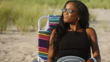 Abercrombie & Fitch Ottoman High Neck Top worn by Ciara Miller as seen in Summer House (S09E13)