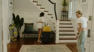 Staud White Leather Heeled Mules worn by Paige DeSorbo as seen in Summer House (S09E13)