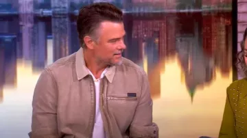 All Saints Rothwell Washed Cotton Zip Overshirt worn by Josh Duhamel as seen in The View on May 7, 2025