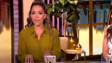 Dries van Noten Chowy Studded Semi Sheer Shirt worn by Sunny Hostin as seen in The View on May 7, 2025