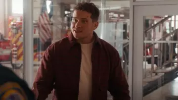 RRL Highway Checked Cotton-Flannel Shirt Jacket worn by Evan Buckley (Oliver Stark) as seen in 9-1-1 (S08E11)