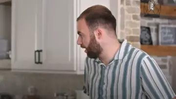 Rsq Stripe Camp Shirt worn by Connor Tomlinson as seen in Love on the Spectrum (S03E06)