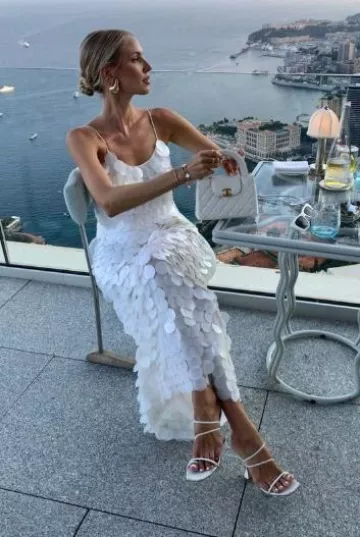 Selezza Martina Sequin Dress worn by Leonie Hanne on her Blog Post on July 22, 2024