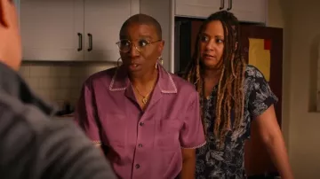 Honor The Gift Blanket Stitch Woven Shirt worn by Henrietta Wilson (Aisha Hinds) as seen in 9-1-1 (S08E14)