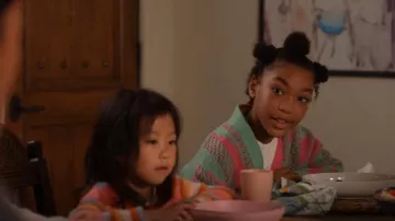 Good Luck Girl Kids' Crop Cardigan In Mint Pink worn by Mara Driskell (Askyler Bell) as seen in 9-1-1 (S08E14)
