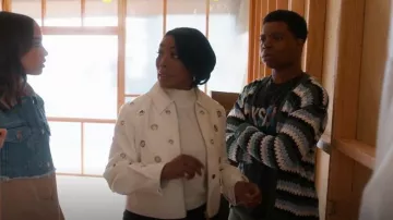 Scotch & Soda Crochet Cardigan Sweater worn by Harry Grant (Elijah M. Cooper) as seen in 9-1-1 (S08E14)