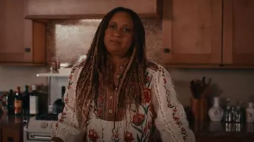 Farm Rio Off-White Ainika Delicate Blouse worn by Karen Wilson (Tracie Thoms) as seen in 9-1-1 (S08E16)
