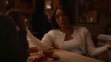 Simkhai Gracen Cardigan worn by Athena Grant (Angela Bassett) as seen in 9-1-1 (S08E17)