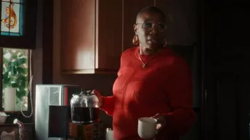 Amiri Men's Tiger Mesh Graphic Crew Sweater worn by Henrietta Wilson (Aisha Hinds) as seen in 9-1-1 (S08E17)