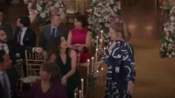 Donna Karan Empire Waist Floral Print Midi Dress worn by Taryn Helm (Jaicy Elliot) as seen in Grey's Anatomy (S21E17)