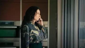 Soeur Laure Silk Blouse worn by Professor Andrea Lavin (Sidse Babett Knudsen) as seen in Prime Target (S01E01)