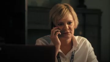 Theory Fitted Shirt worn by Jane Torres (Martha Plimpton) as seen in Prime Target (S01E04)